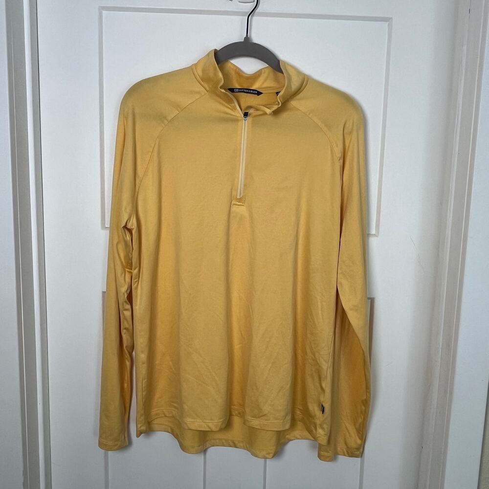 Cutter & Buck Men's Pull Over LS Butter Yellow Quarter Zip Men's XL
